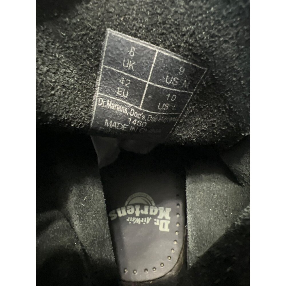 Dr Martens 1460 Black Leather 8-Eye Boots Mens 9 Womens 10 AirWair Sole 42 - Picture 5 of 10